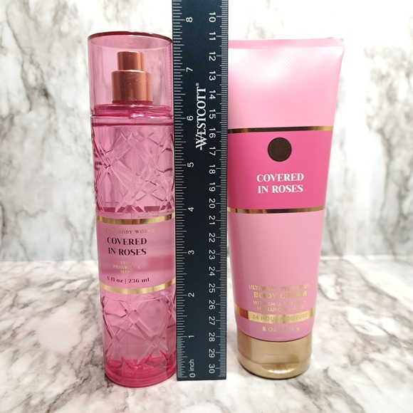 Bath & Body Works 2 Pc COVERED IN ROSES Fine Fragrance Mist and Body Cream - Picture 5 of 8